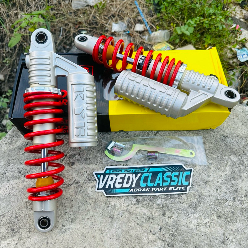 skok KYB 32mm shock KYB DOBEL KLIK FUNGSI skok KYB MERAH CB GL MP TIGER
