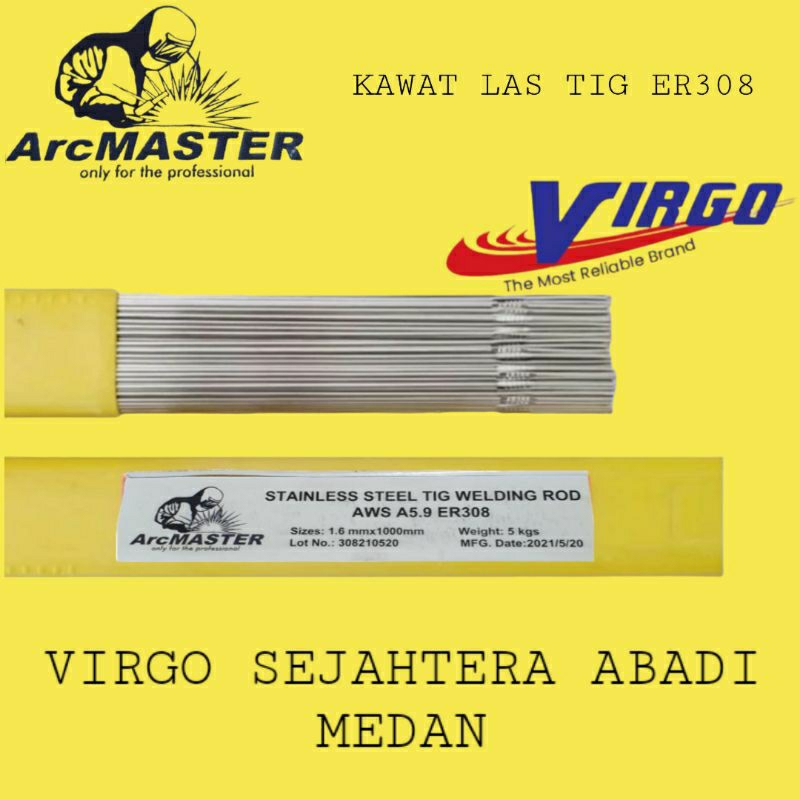 ER308 KAWAT LAS TIG ROD ARGON STAINLESS STEEL FILLER 1.6mm ARCMASTER