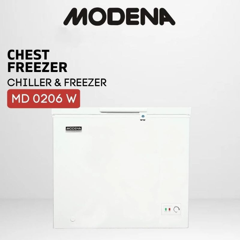 Chest Freezer Box 1 Pintu MODENA 200 Liter MD-0206 W