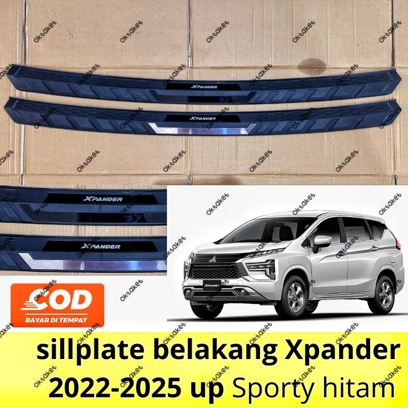 sillplate belakang Xpander 2022 2023 2024 2025 Hitam Sporty List Chrome