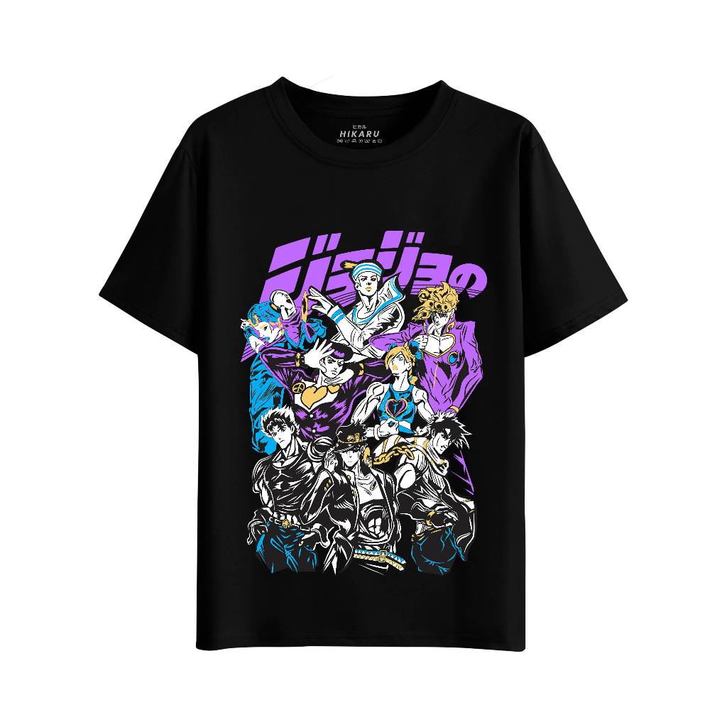 HIKARU Kaos JOJO ADVENTURE | JOJO'S BIZARE | Anime T shirt | Kaos Anime | JJSY-2