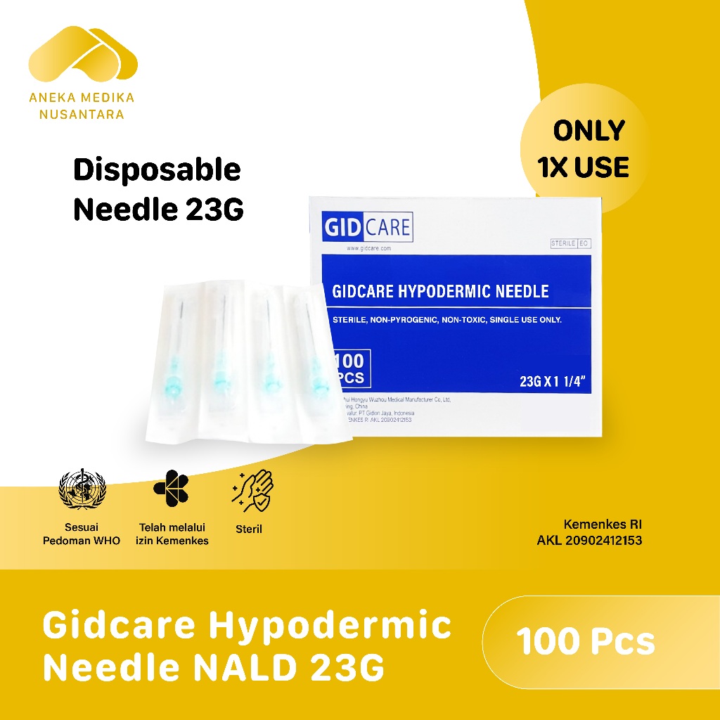 Gidcare Hypodermic Needle NALD 23G [100 pcs]