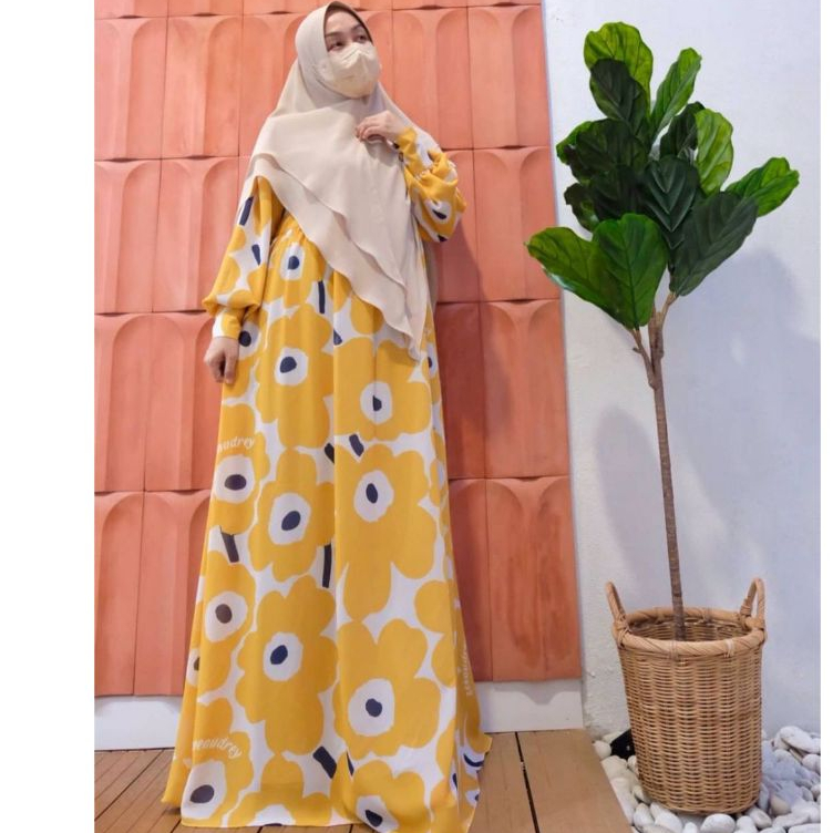 Dress gamis zelia cerutty printingan by zeeaudrey