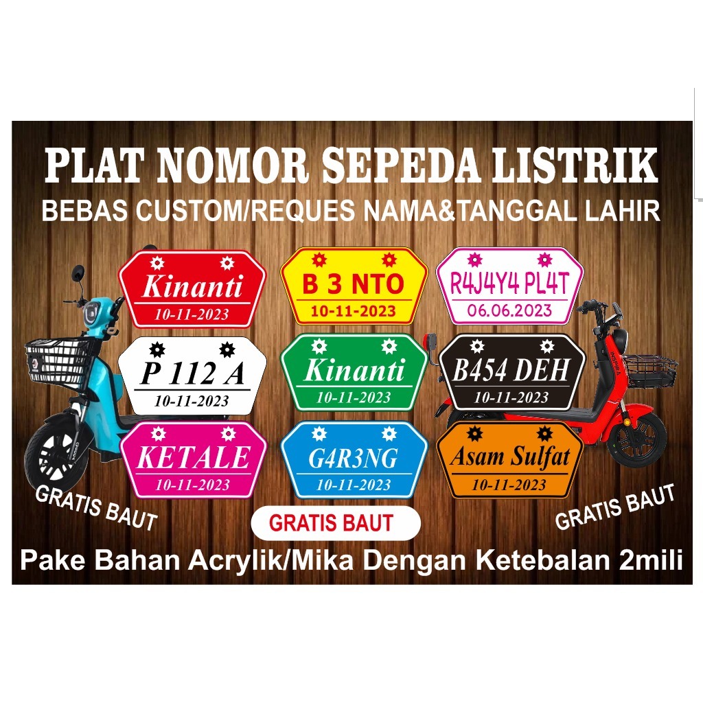 PLAT NOMOR SEPEDA LISTRIK