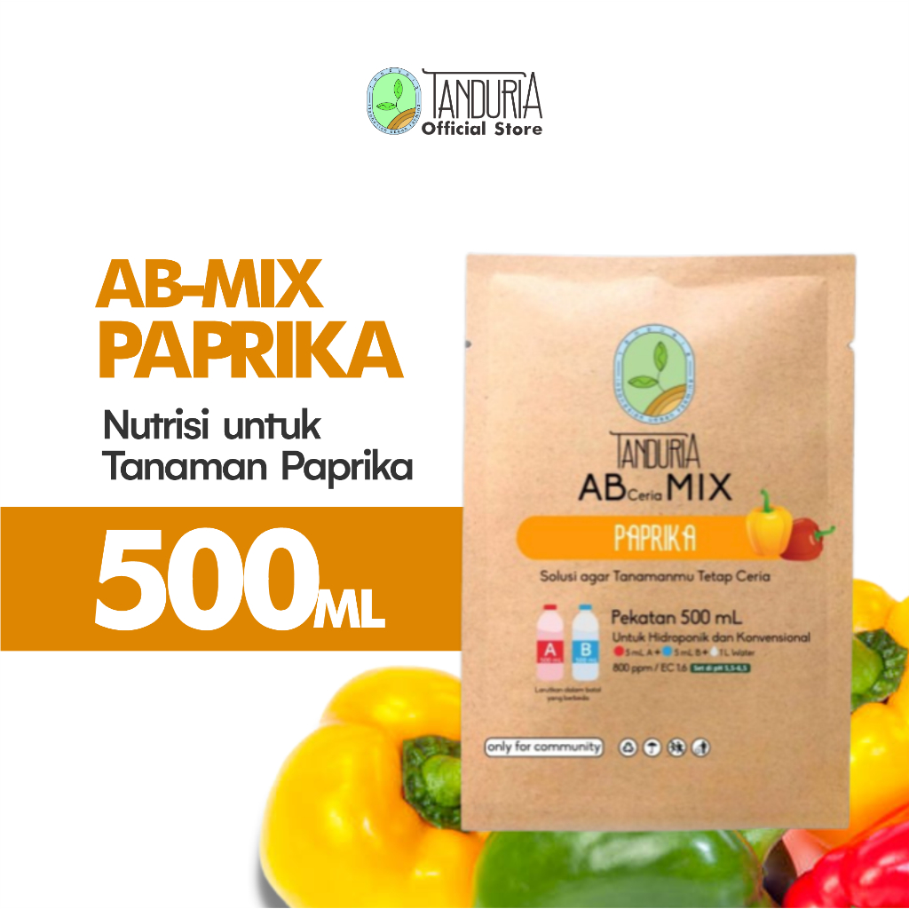 TANDURIA - AB MIX PAPRIKA Nutrisi SIAP PAKAI HIDROPONIK 500 ML