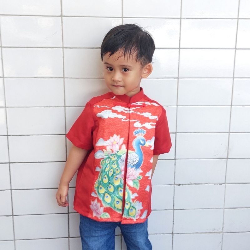 Ling Shirt Boy hallo.falo | baju imlek anak | baju sincia anak | baju imlek anak laki | qiapo anak |