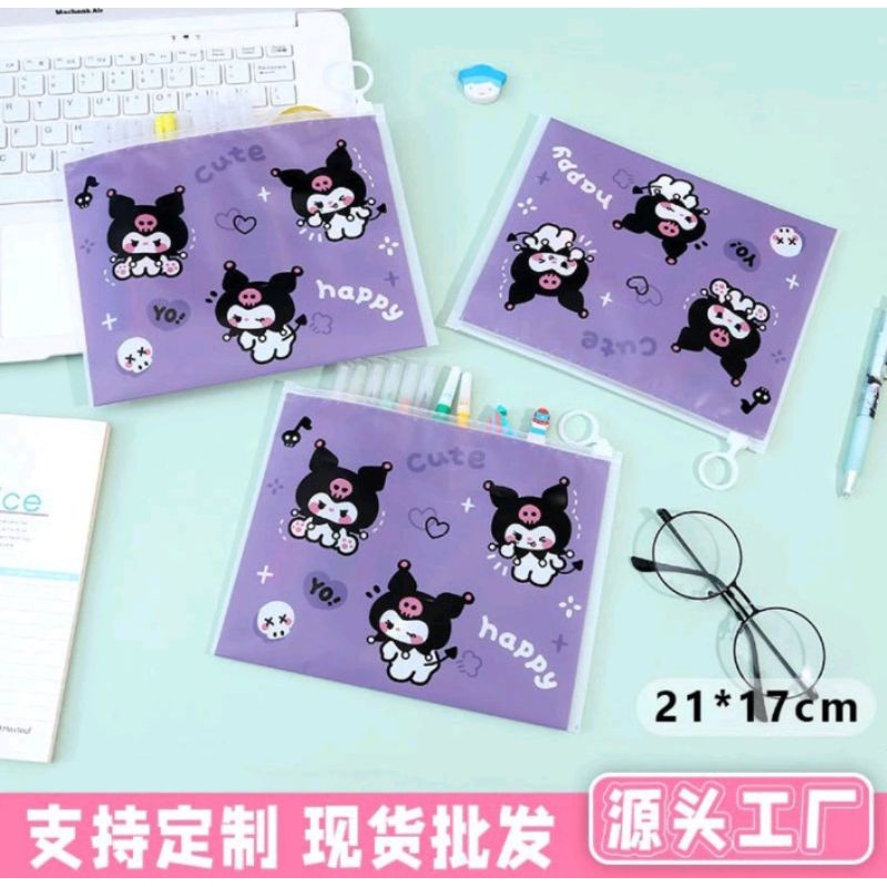 

Tempat pensil transparan / pouch plastik PVC motif kartun astronot lucu
