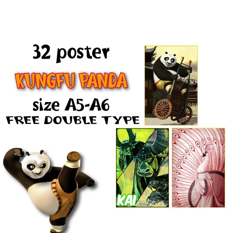 poster cartoon"kungfu panda" 32poster wall decor