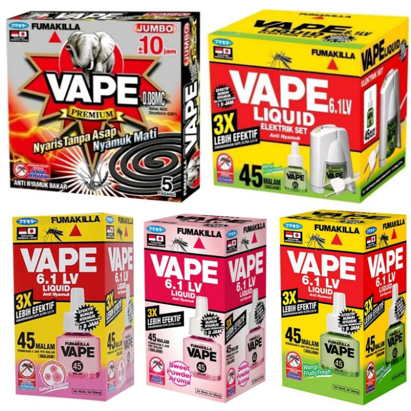 VAPE Liquid Electric Set Reffil Obat nyamuk non stop fruit sakura dan bakar Anti asap sweet powder