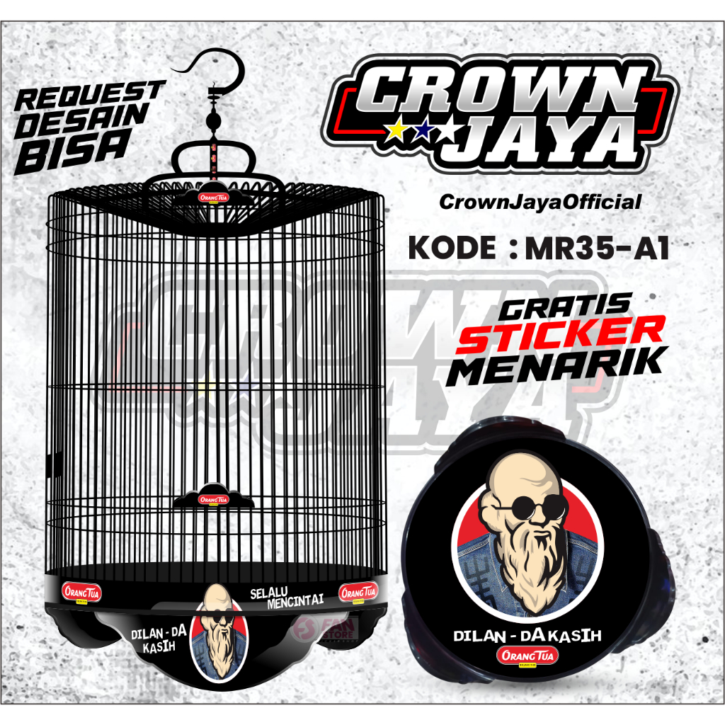 STICKER MURAI - Stiker Tebok Murai EBOD JAYA ORIQ - Stiker Tebok Kacer Murai Bulat - KODE MR