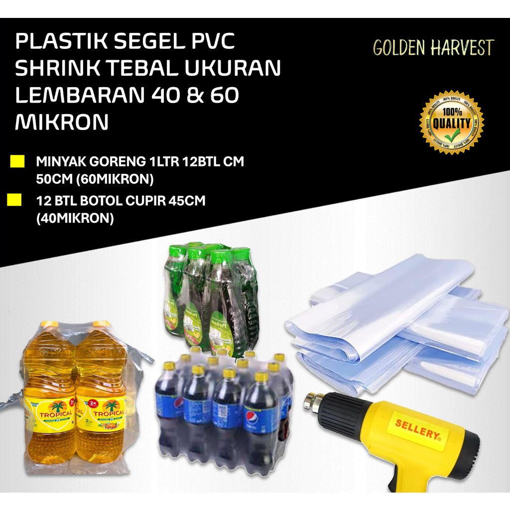 

plastik segel minyak sabun cuci air mineral pvc shrink tebal lembaran