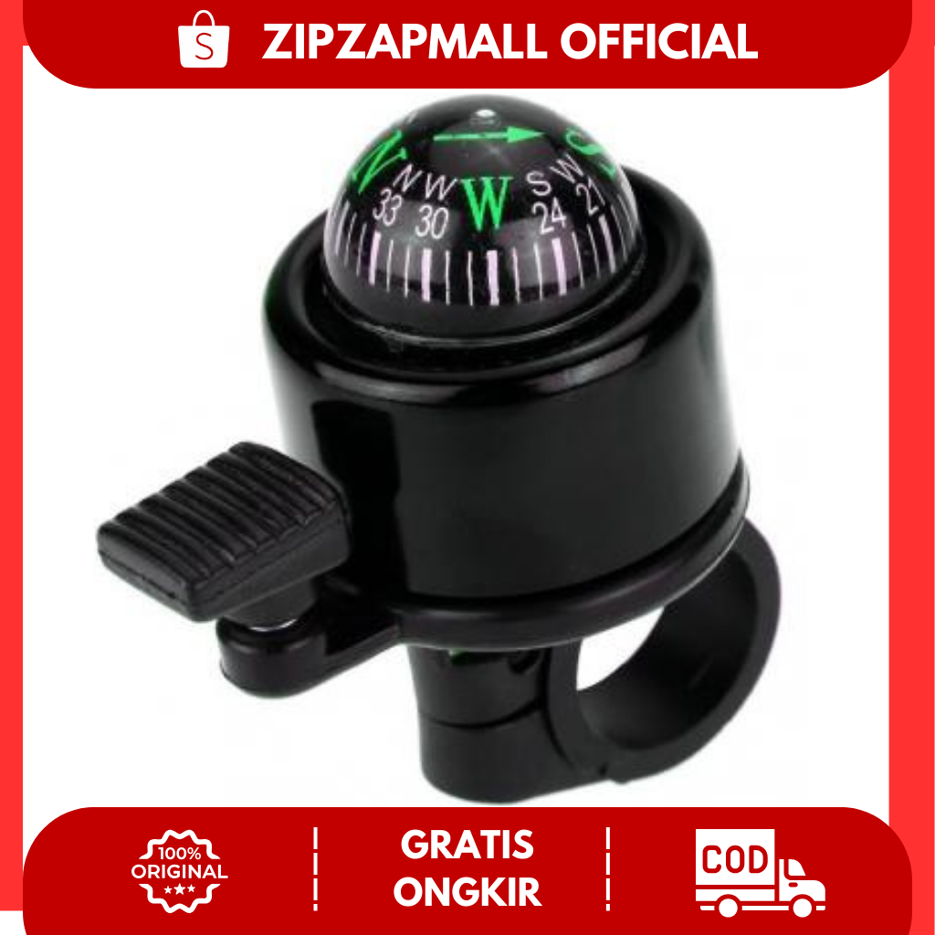Bell dan Kompas Sepeda Bicycle Compass with Trumpet Bell / Kompas Sepeda Gunung Kecil / Bel Sepeda B