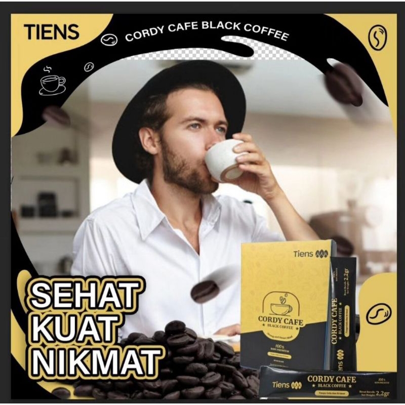 

Cordy Cafe Black Coffee Tiens | Kopi Sehat Kuat Nikmat | 100% Kopi Premium ☕️