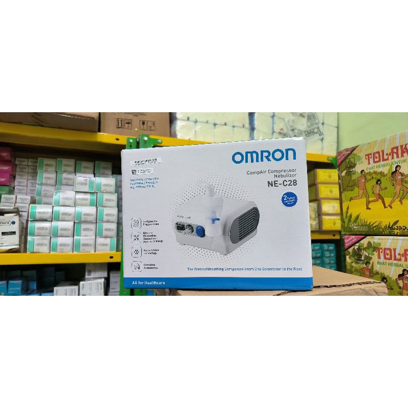PROMO NEBULIZER OMRON NE-C28 ALAT UAP NEBU OMRON untuk asma Dan sesak nafas.. GARANSI RESMI OMRON