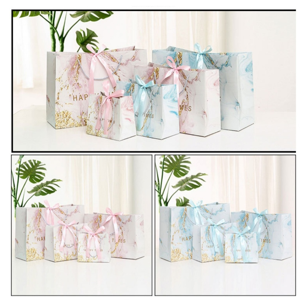 

Paper Bag hampers/ Tas kado Motif Marble Untuk Semua Acara