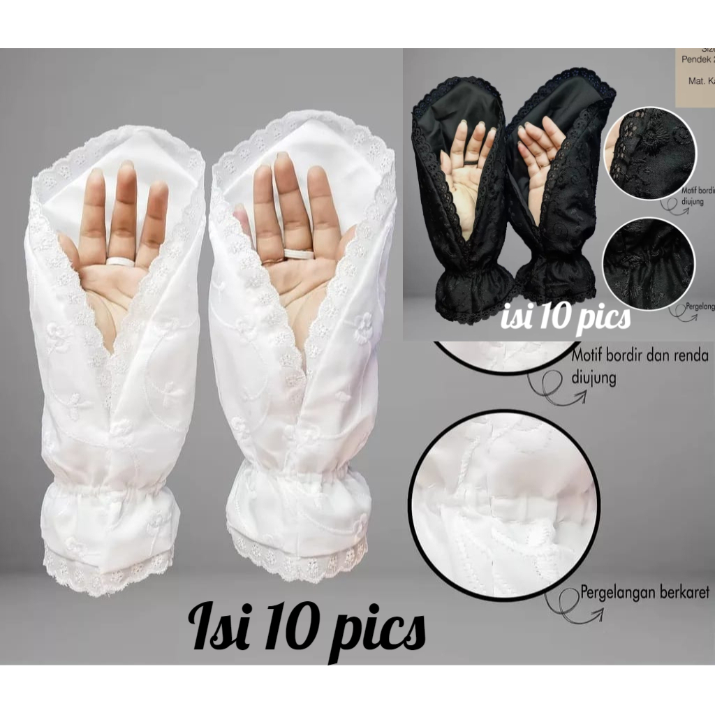 Sarung Tangan Wanita Untuk Perlengkapan Sholat Haji dan Umroh Isi 10 Pics Handshock Ihrom Muslimah B