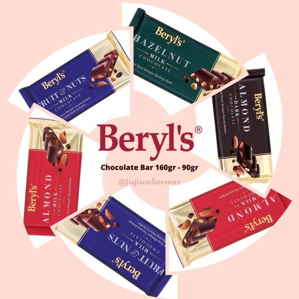 

Beryls Chocolate Bar 160gr 90gr Berlys Chocolate Bar Cokelat Malaysia