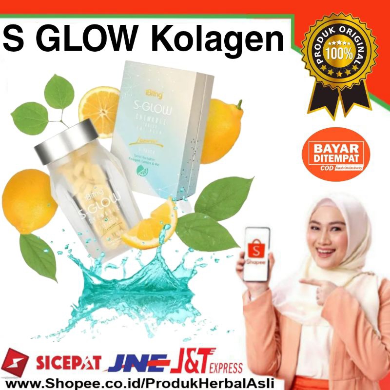 S-GLOW S GLOW COLLAGEN ORIGINAL 100% 60 Tablet BPOM 3in1 Pemutih Badan & Wajah, Glowing | haircare |