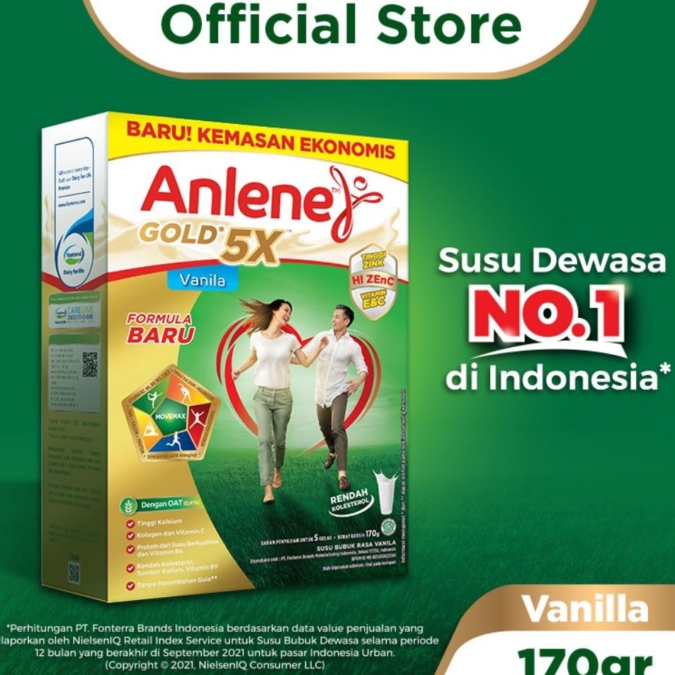 

YXXG5 1111 Anlene Gold 5X Susu Bubuk Dewasa Vanila 17g Nutrisi Tinggi Kalsium Untuk Tulang Sendi dan Otot