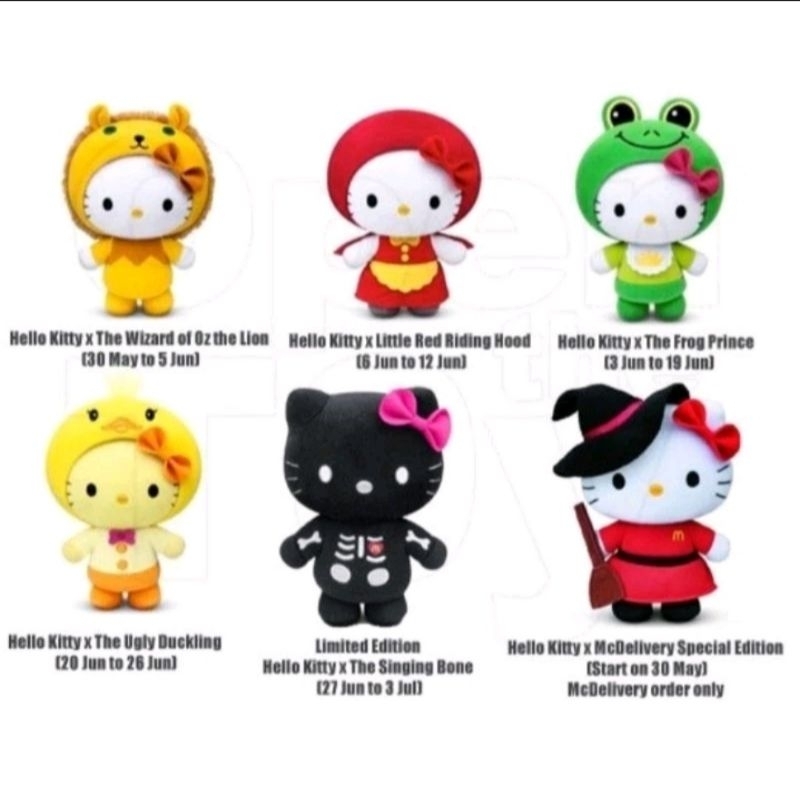 Boneka Hello kitty HK Kostum McDonald Singapore 2013 edisi hello Kitty fairy tale