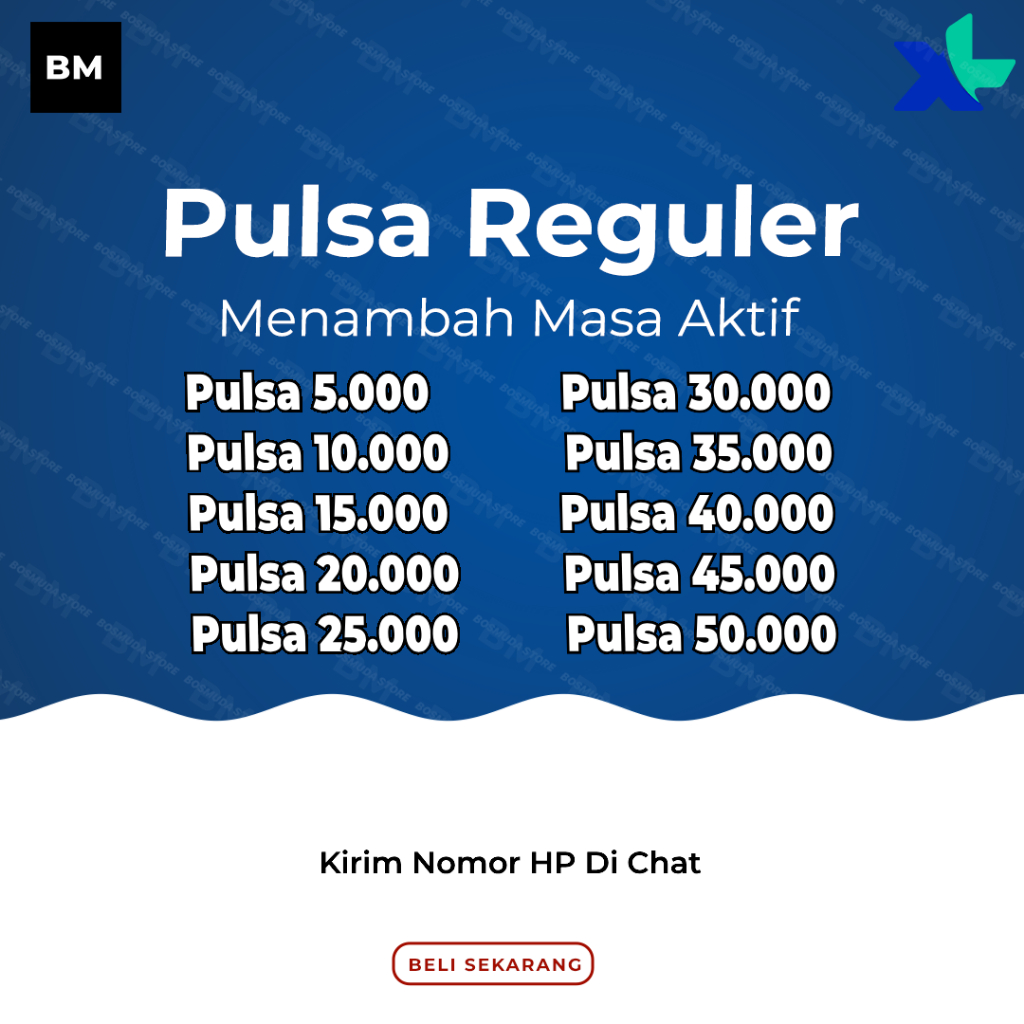 Pulsa Reguler XL 5000 10000 15000 25000 30000