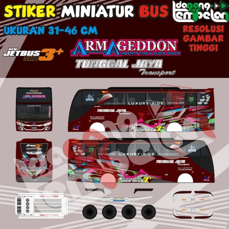 Stiker Miniatur Bus Mooneyes | Armagedon | Saturn Pink