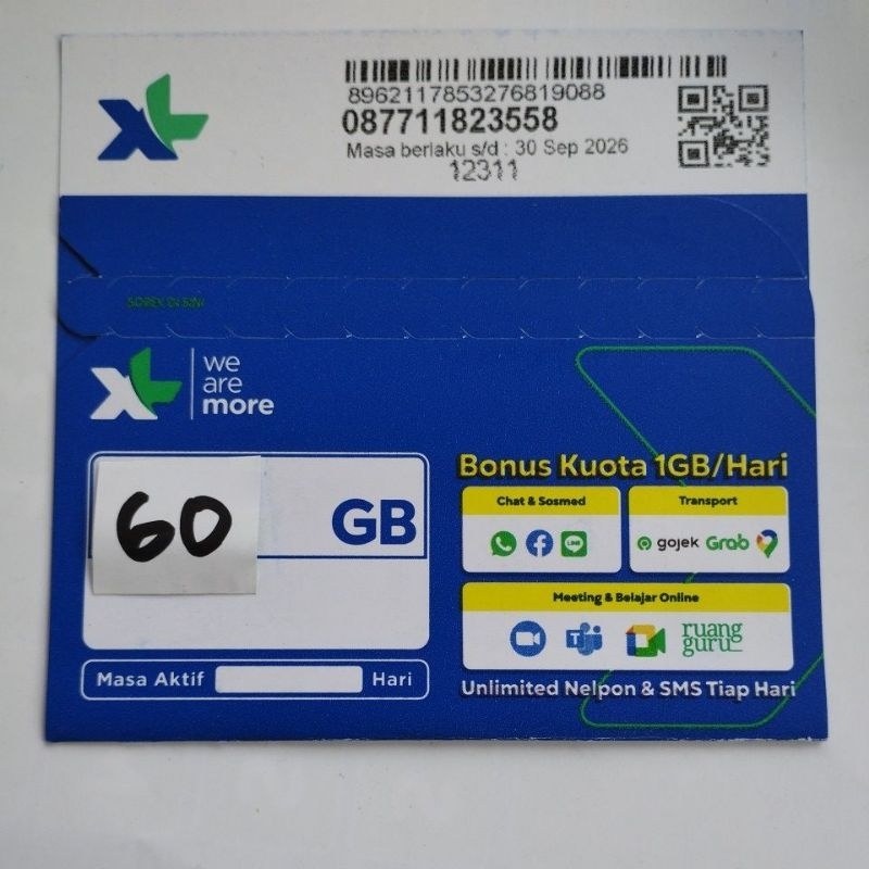 kartu perdana xl comboflex 60.gb unlimited