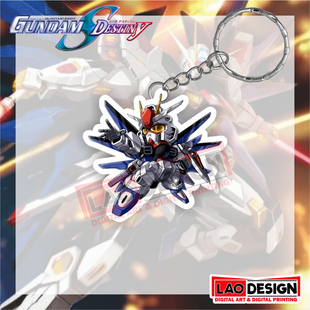 Gantunga Kunci Gundam Seed Destiny STRIKE FREEDOM - Gantungan Kunci Anime - Gantungan Kunci Akrilik 