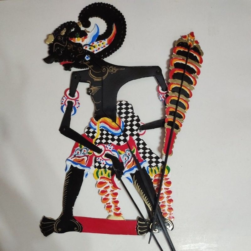 Wayang kertas BIMA/WERKUDARA+SENJATANYA