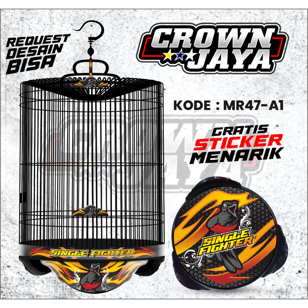 Stiker Sangkar Murai - SANGKAR RAJA EBOD JAYA ORIQ JAYA Sticker Tebok - Sticker Tebok Bulat - KODE M