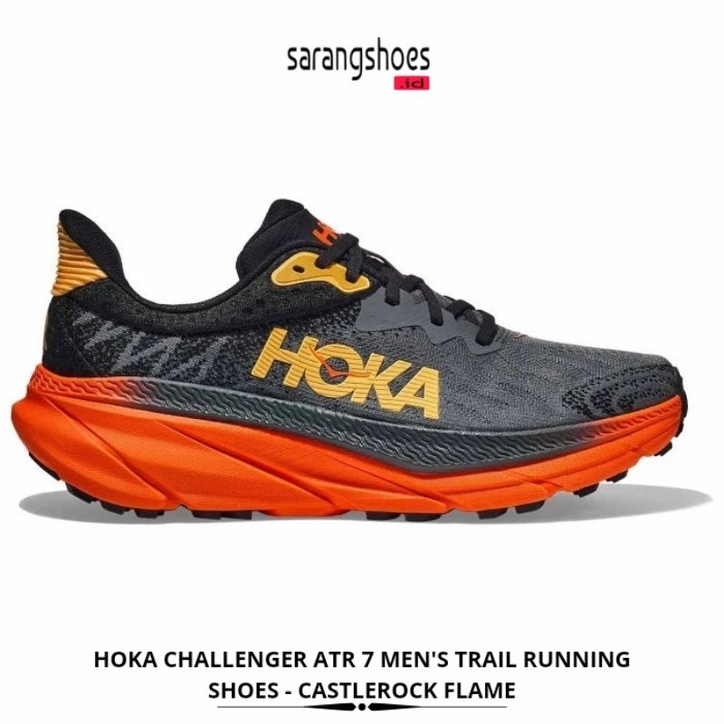 Hoka One One Challenger ATR 7 Men's Trail Running Shoes - Castlerock Flame