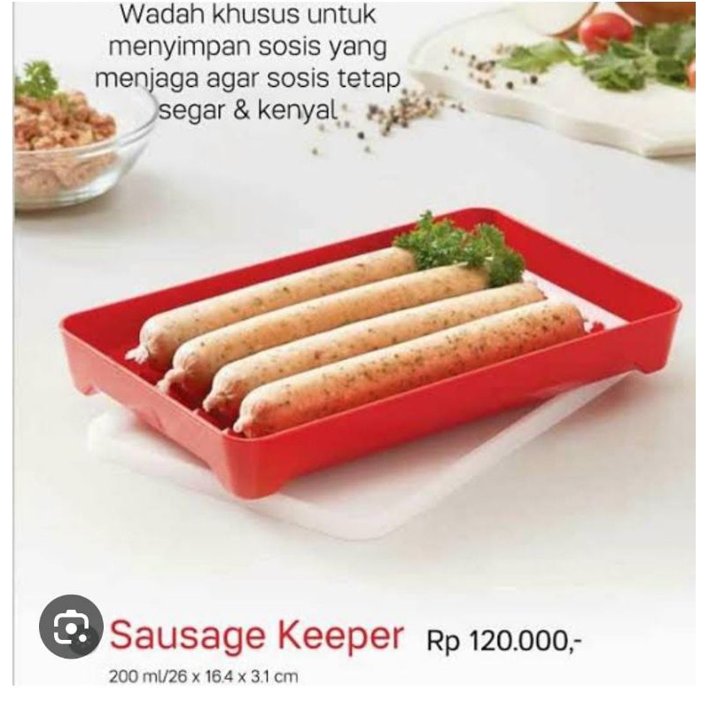 SAUSAGE KEEPER TUPPERWARE/TEMPAT SOSIS/TEMPAT NAGET/SET DIKULKAS/TUPPERWARE