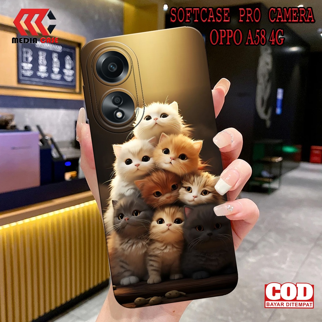 Case Hp OPPO A58 4G Terbaru - Motif Case KUCING LUCU - Casing Hp OPPO A58 4G - Softcase Hp OPPO A58 