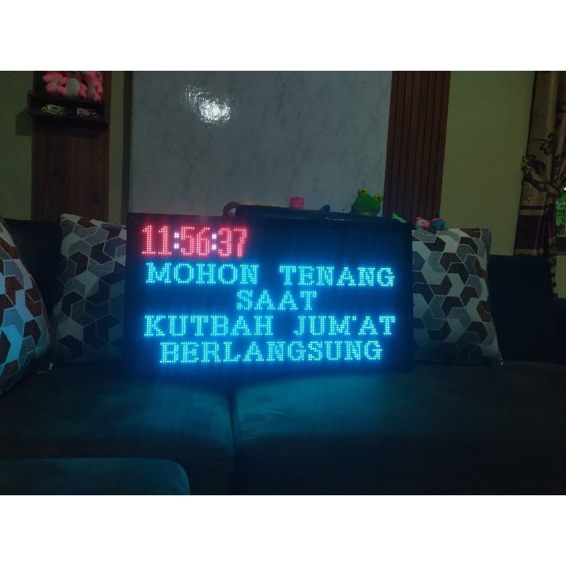 jam digital masjid rgb p5 ukuran 70x40cm