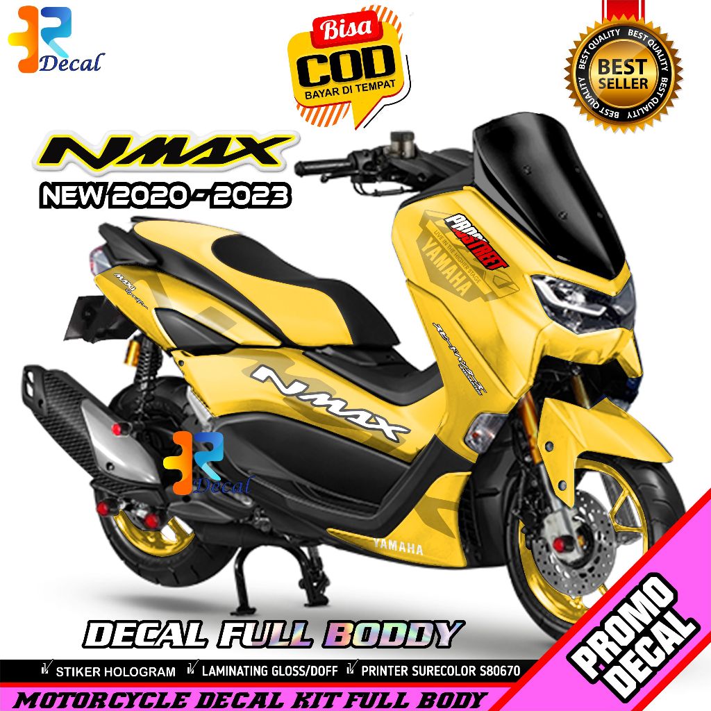 Decal Motor Nmax 2020-2023 Desain Polos Stiker Decal Full Body Terbaru