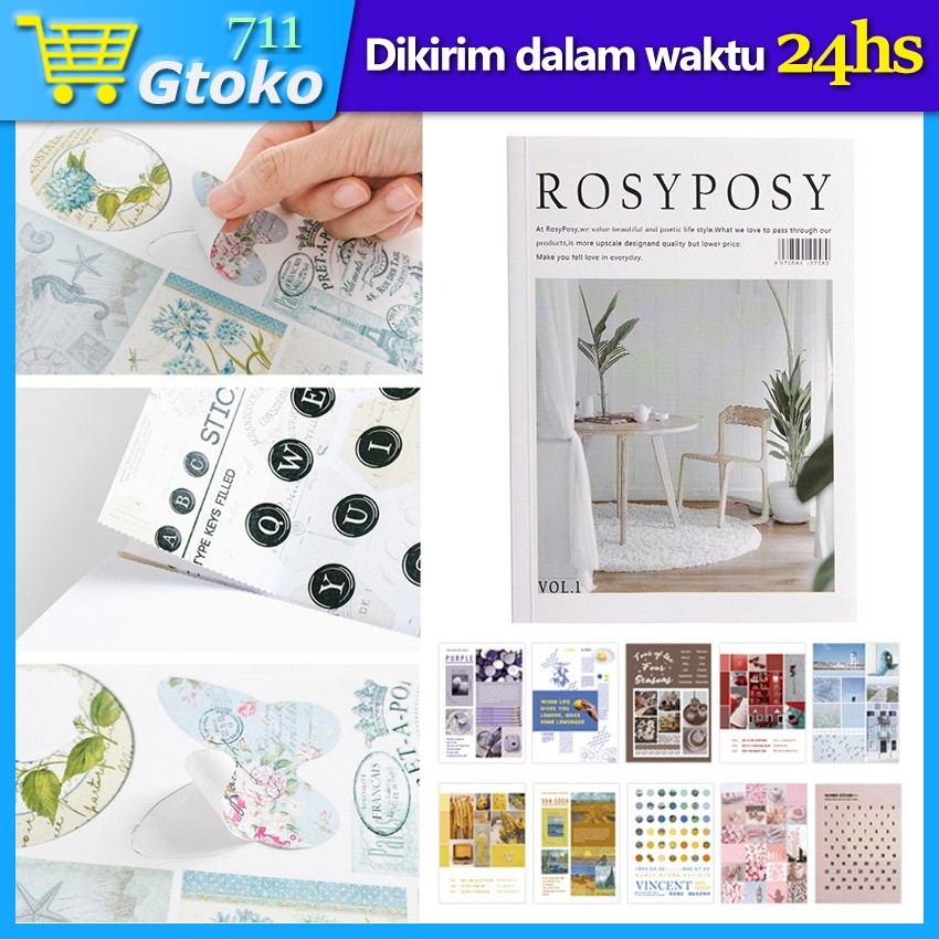 

Aesthetic Buku Sticker Majalah Lembar Stiker Pack Journal Scrapbook Planner Diary DIY