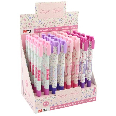 

M&G Pulpen Bolpen Retractable 0.5mm Tinta Biru Warm Braw Comfort rubber grip