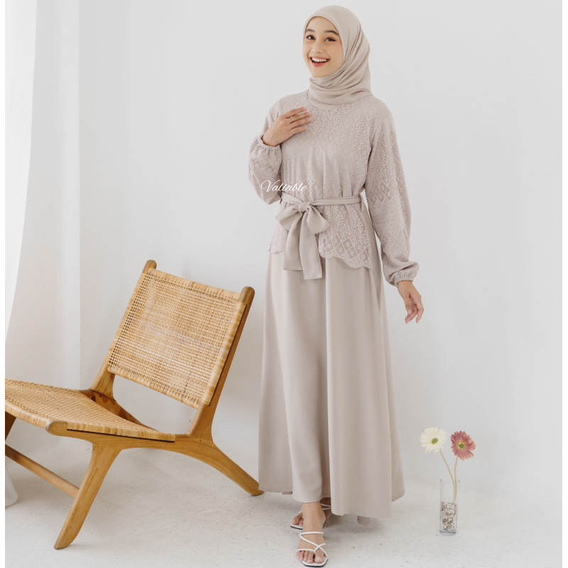 Vazza Maxy Dress Mix Brukat - Gamis Brukat Wanita