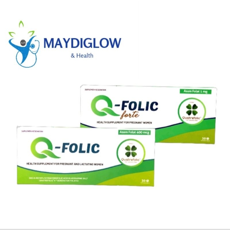 Q-Folic & Q-Folic Forte Strip 10 Tablet/Asam Folat generasi 4,cegah bayi prematur