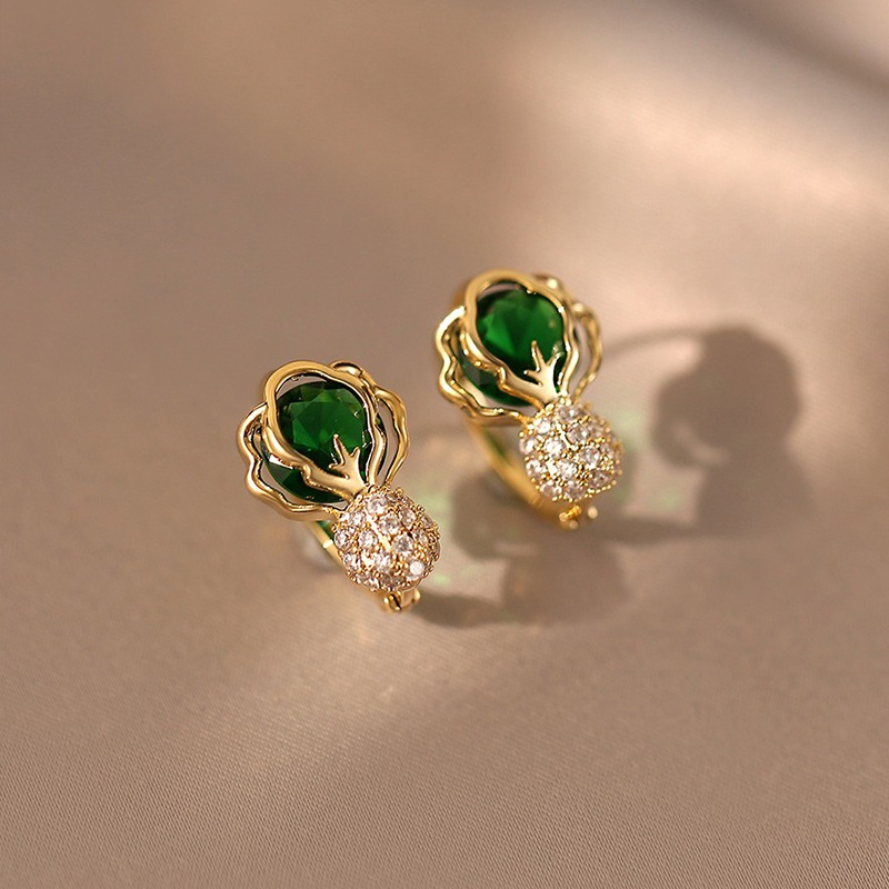 Adya Anting Moissanite hijau zamrud Asli Berlian Anting GRA Sertifikat Anting ORI Perak Puitih