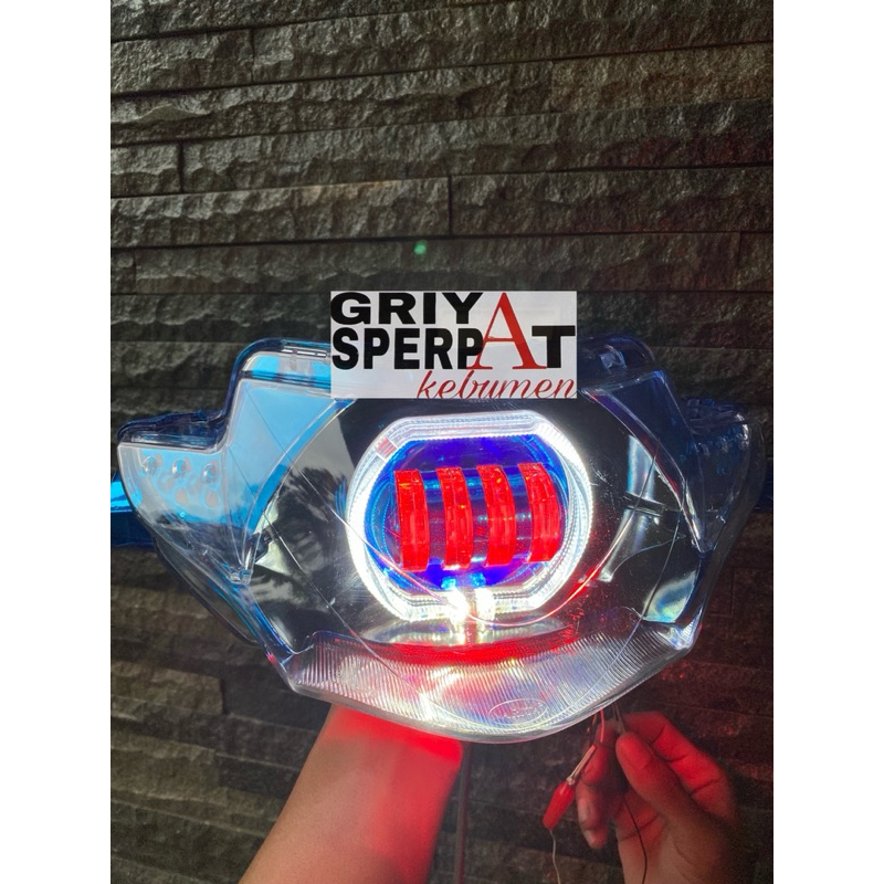 LAMPU DEPAN SUPRA X 125 OLD LAMA BILED PROJIE LED CUSTOM