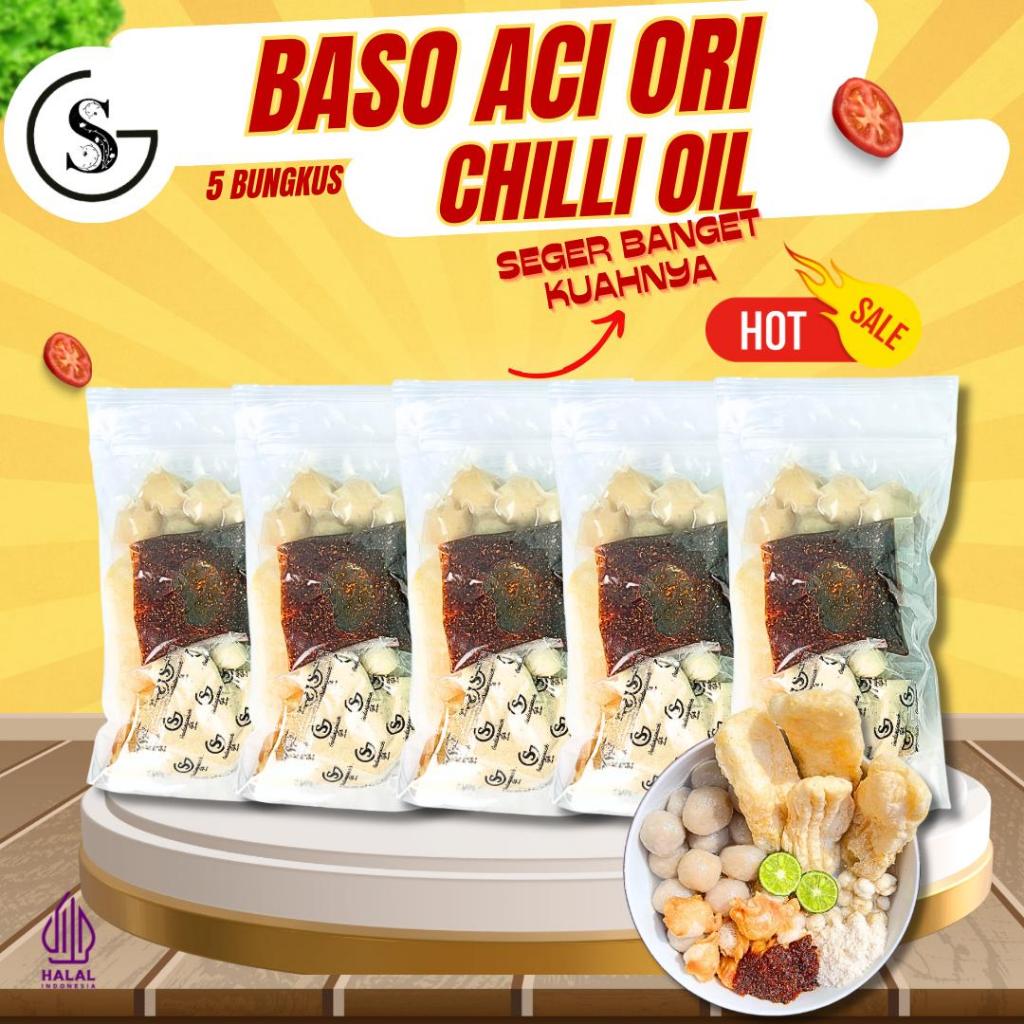 

5 Baso Aci Chilli Oil Sambal Pedas Hotpot Instan Makanan Food Kaldu Kuah Gudangsnack Tgr