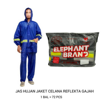 Mantel Hujan / Jas Hujan Elephant Brand Reflekta Jaket Celana (Pasang)
