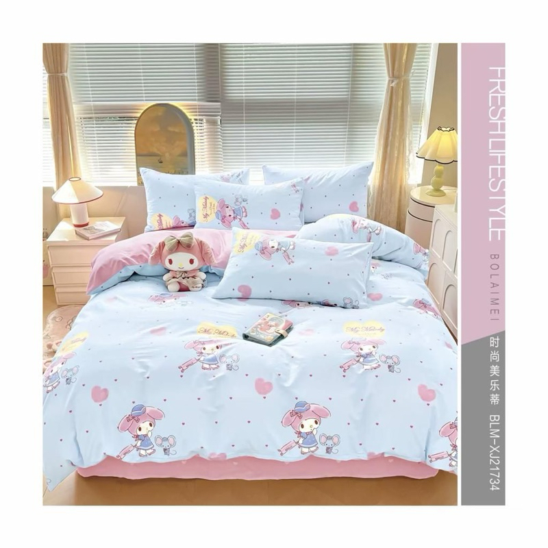 kain sprei meteran my melody katun jepang