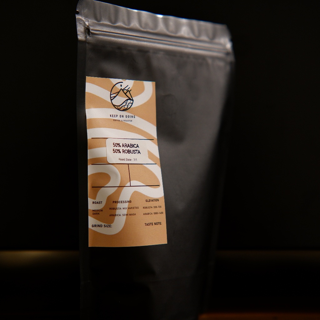 

Biji Kopi Blend 50% Arabica | Blend 50/50 Kopi Susu Ekonomis 100 gr