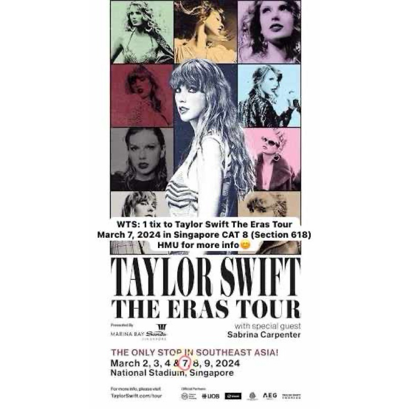 Taylor Swift The Eras Tour Singapore Ticket + Tokyo VIP Box