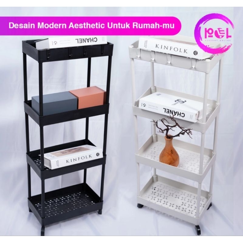 Rak troli Rak Pakaian bayi serbaguna rak kosmetik tingkat rak dapur rak baju bayi
