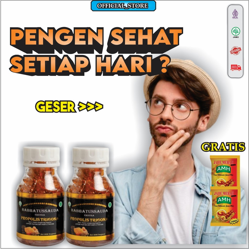 200 KAPSUL HABBATUSSAUDA EXTRA PROPOLIS TRIGONA GOLD HABATUSAUDA OIL| JINTEN HITAM | ORIGINAL ASLI