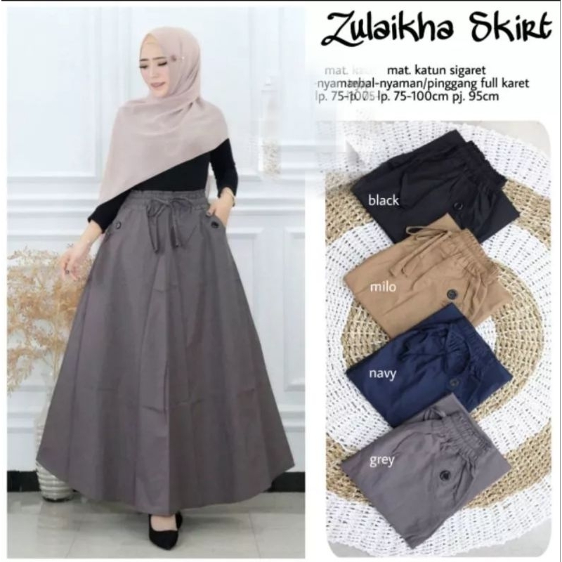 rok trendy panjang polos katun cigaret