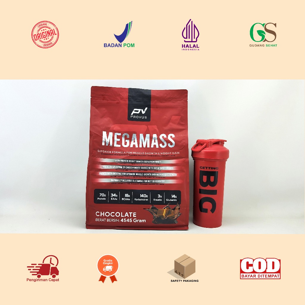 Manado Provus Mega Mass 10 lbs / 4,5 Kg Weight Gainer Free Shaker